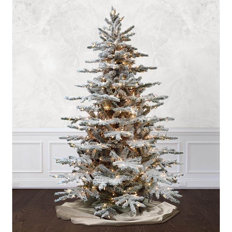 7.5' Flocked Layered Lucerne Tree - ColorChange LED