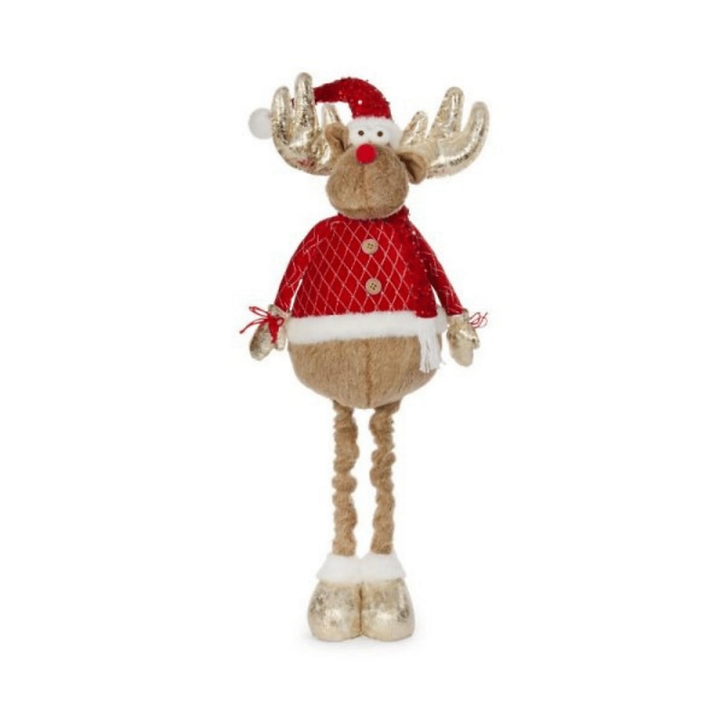 1m Tall Plush Festive Golden Comet Christmas Decoration with Extendable Legs