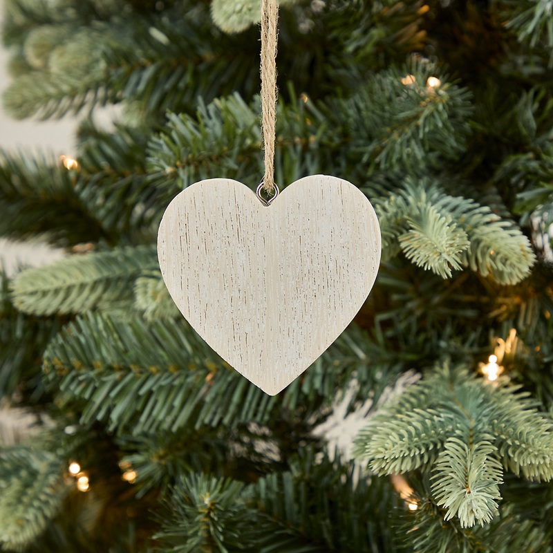 Wood Heart Hanging decoration - Natural