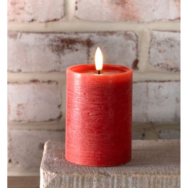 4" RED LED PILLAR CANDLE