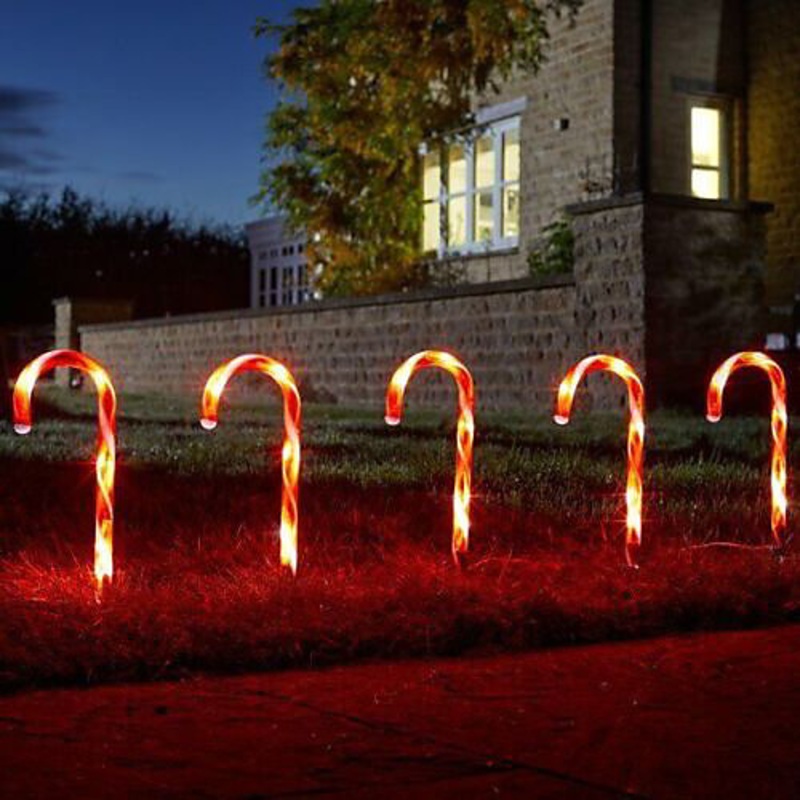 6pc Christmas Candy Cane LED Lights