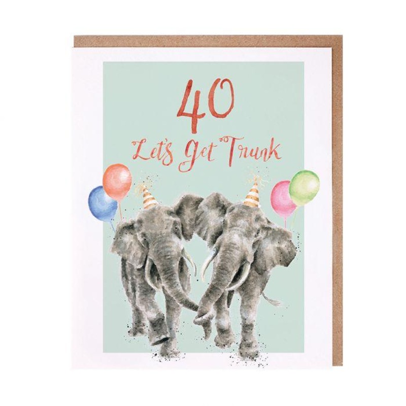 '40 Let's Get Trunk' Birthday Card