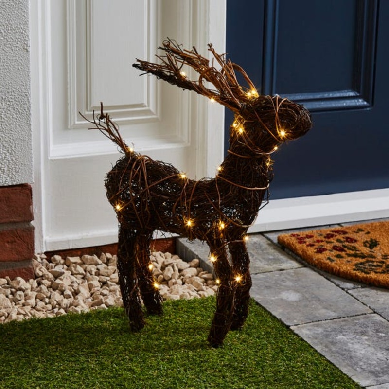 Woven Grass Light Up Deer