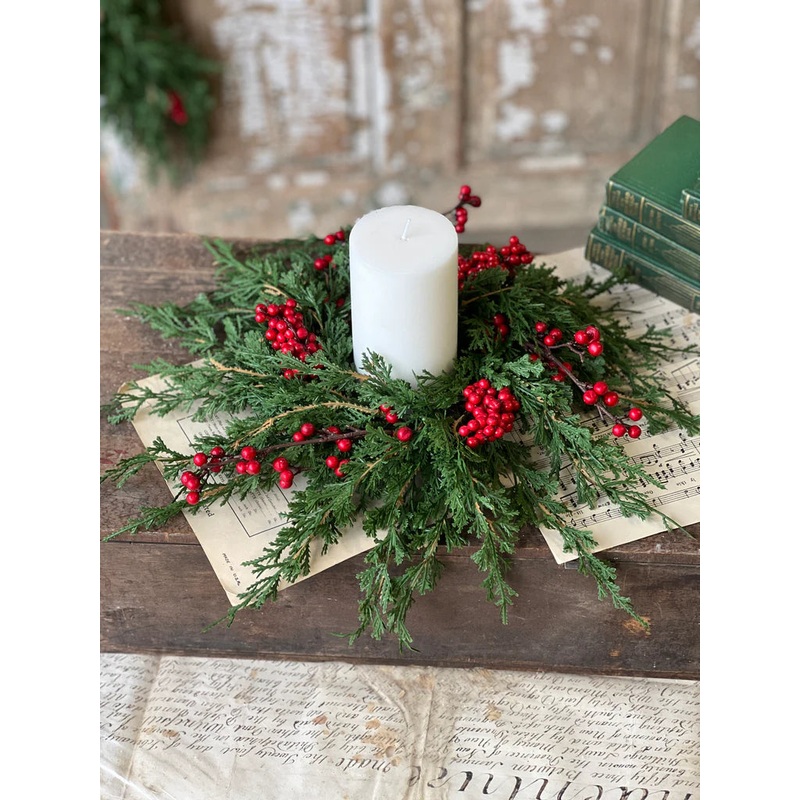 4" Emerald Falls w/ Berry Candle Ring