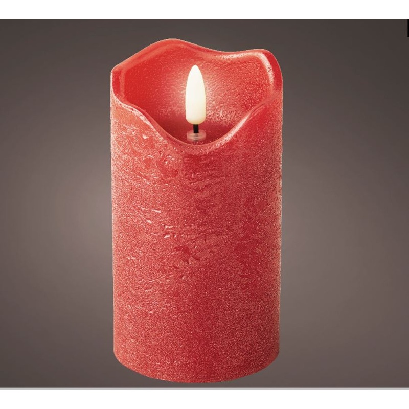 LED Battery Operated Red Wave Candle  5.1"