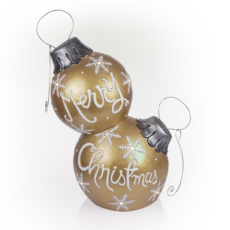 Alpine Gold Christmas Ornaments 48 in. Porch Decor