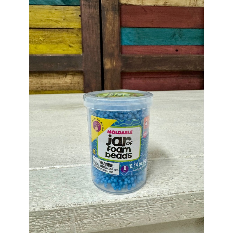 Blue Moldable Jar Of Foam Beads