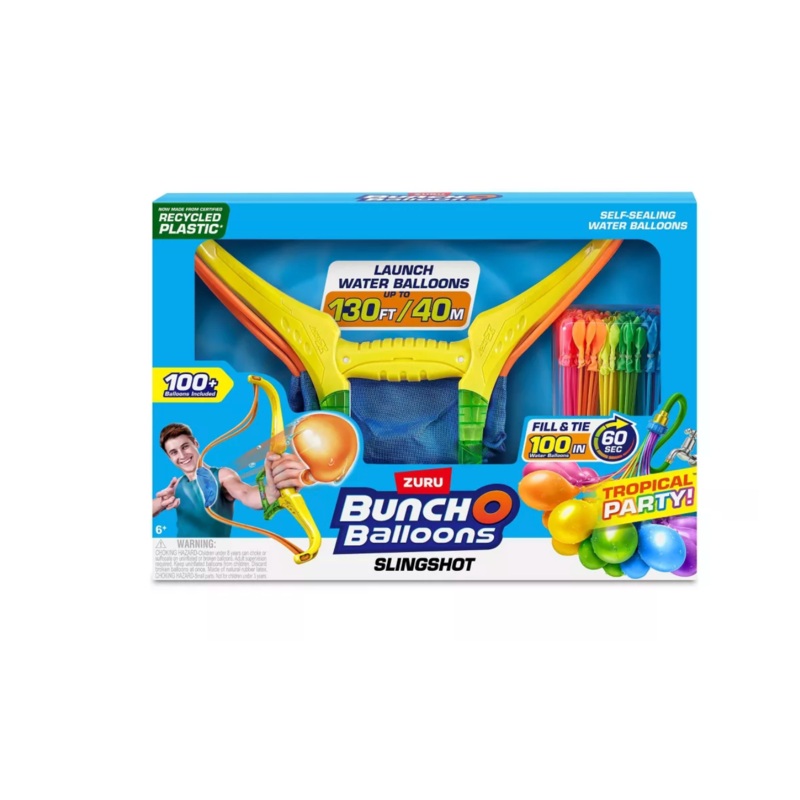 Bunch O Balloons Tropical Party Slingshot & 100+ Rapid-Filling Self-Sealing Water Balloons