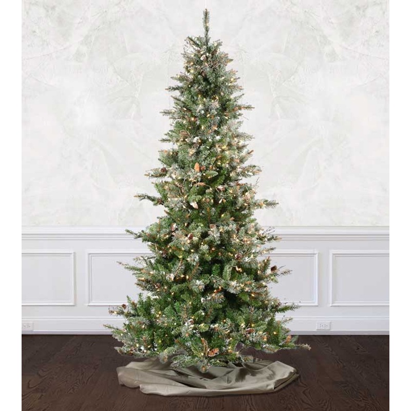 9' Frosted Virginia Tree - Clear LED