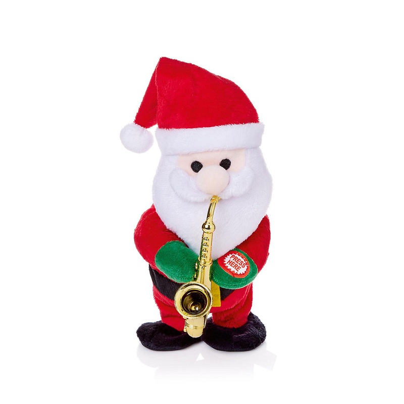 Premier - Battery Operated Dancing Musical Santa with Sax, 20cm