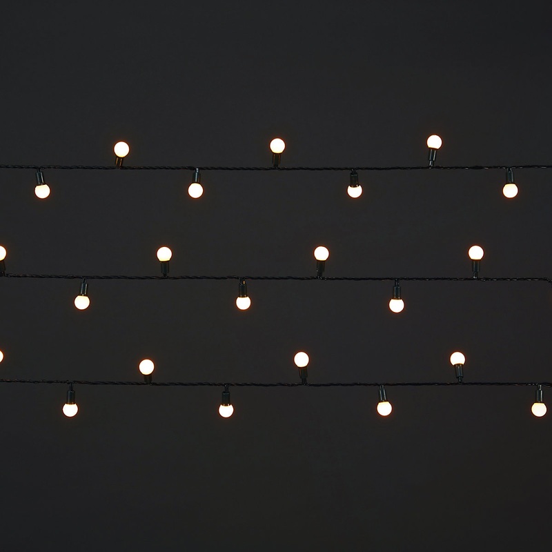 240 Warm white Berry LED String lights With timer function & 25.12m Green cable