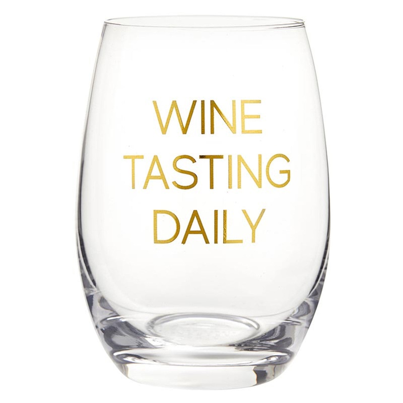 "Wine Tasting Daily" Stemless Wine Glass
