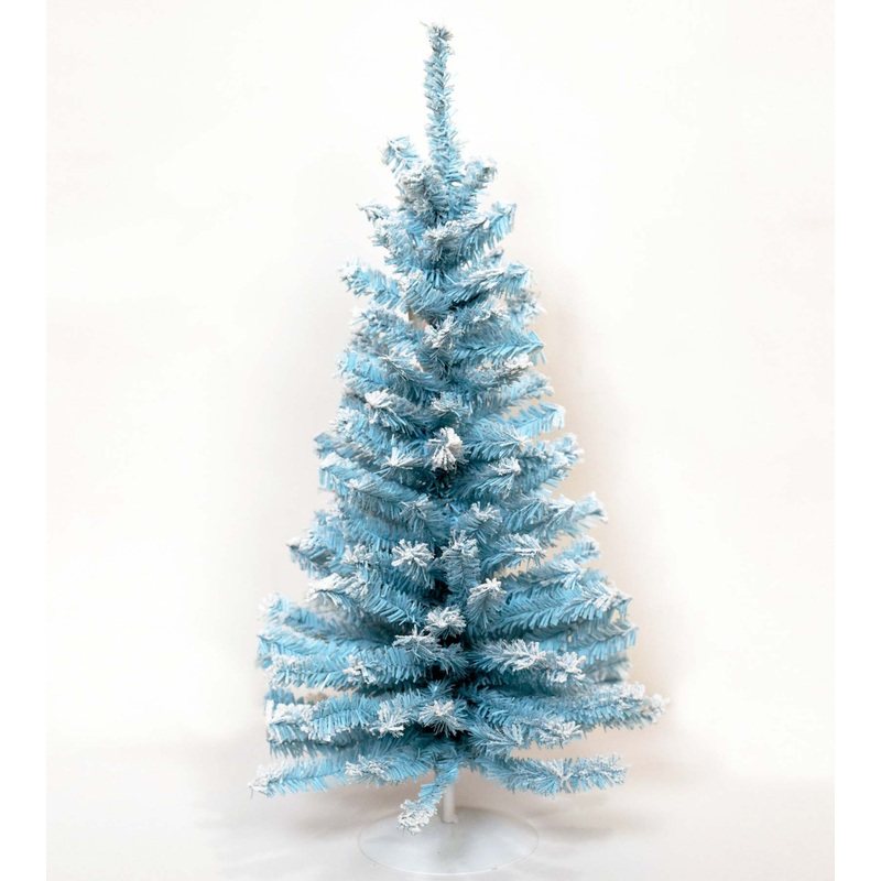 1.5' Flocked Over Blue Tree - Unlit