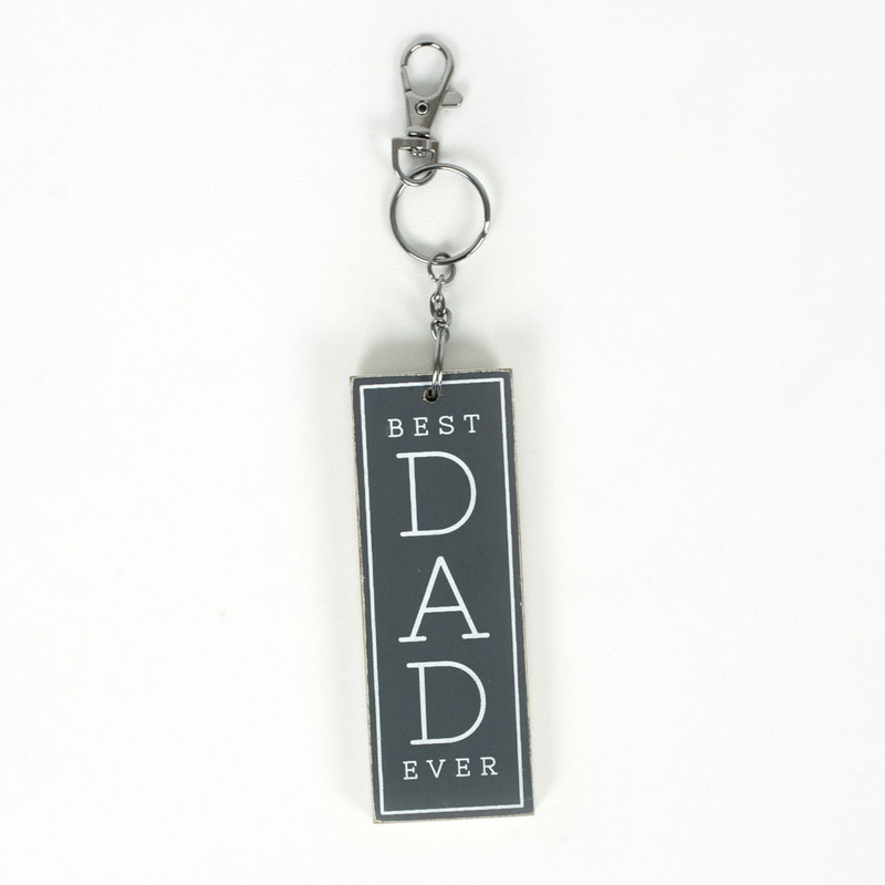 Best Dad Ever Reversible Wood Keychain