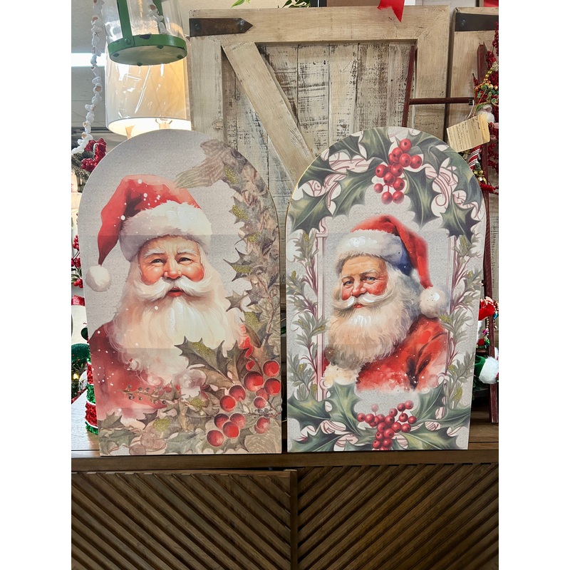 23.5 Inch Glitter Santa Arched Wall Decor Two Styles