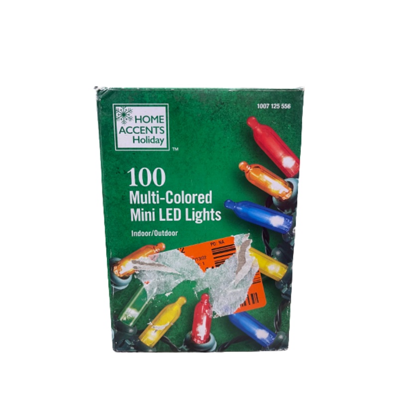 Home Accents Holiday 100 Multi-Colored Mini LED Lights Damaged Box