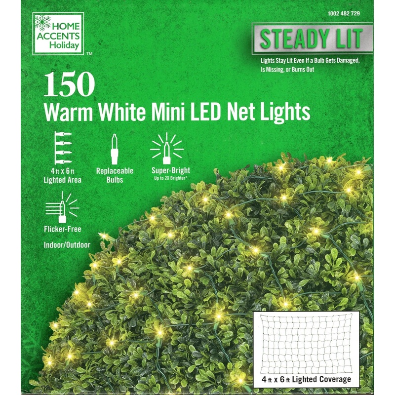 Home Accents Warm White LED Mini Net Lights Open Box