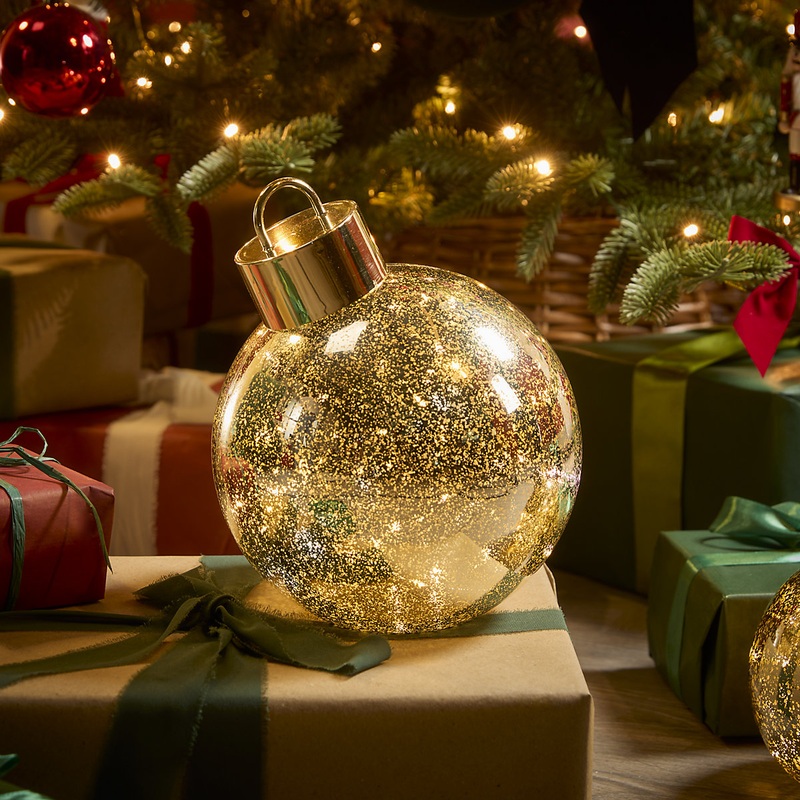 Warm white LED Bauble Freestanding Silhouette (H) 240mm