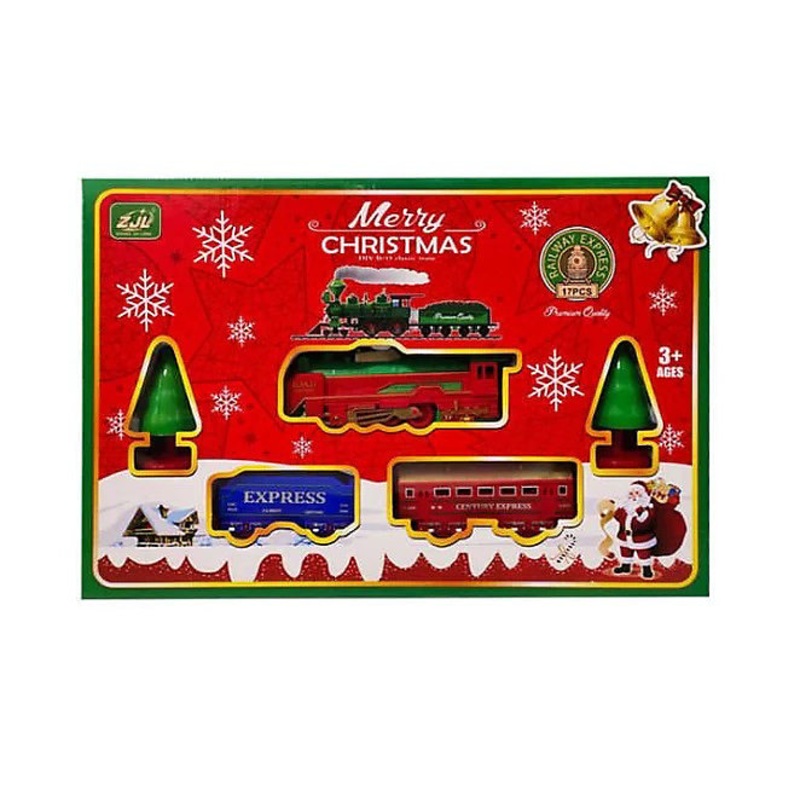 Christmas Tree Train Set with Light - Battery Operated Round Tree Base Train Set