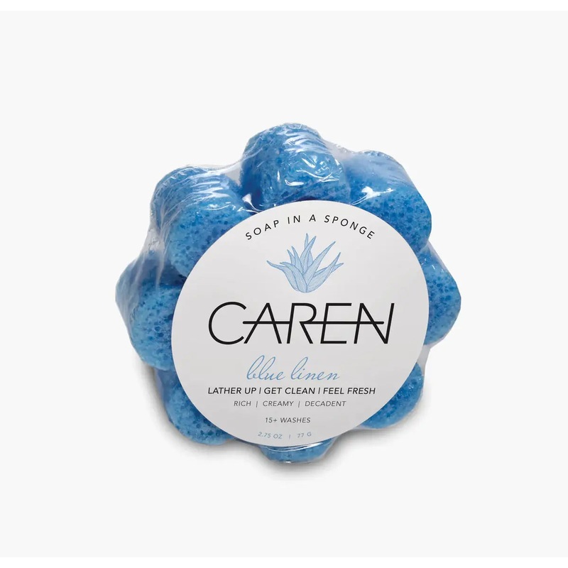 Blue Linen Shower Sponge