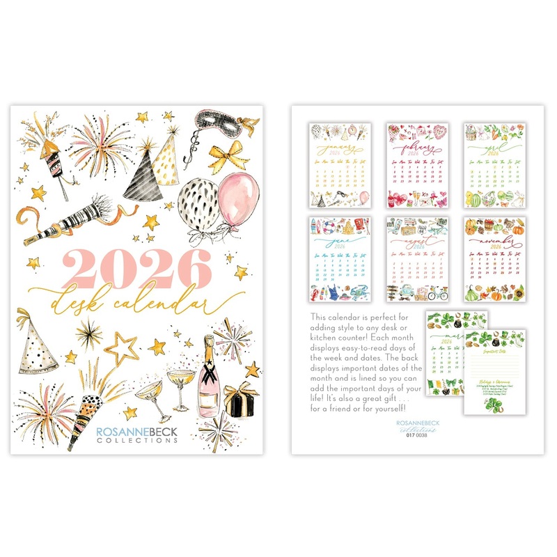 2026 Deck Calendar Water Color Icons