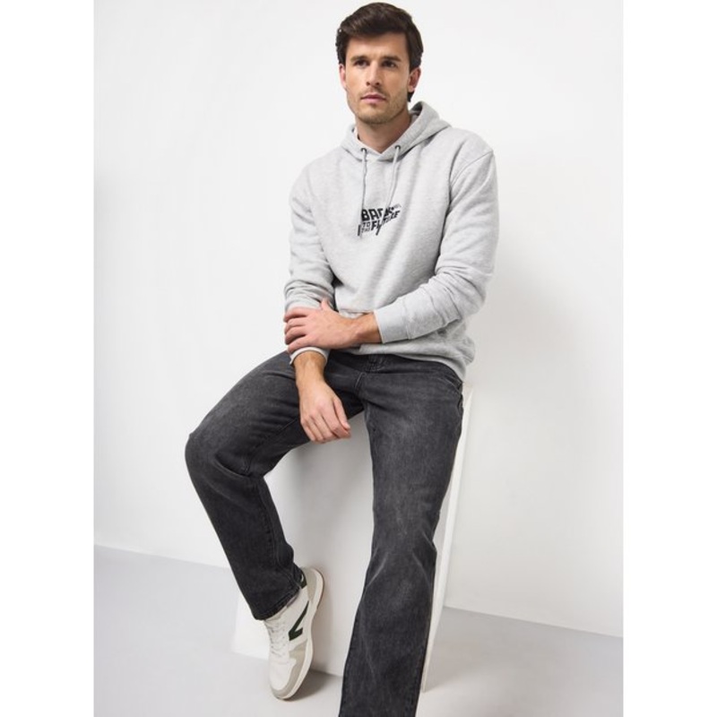 Back To The Future Grey Graphic Overhead Hoodie L