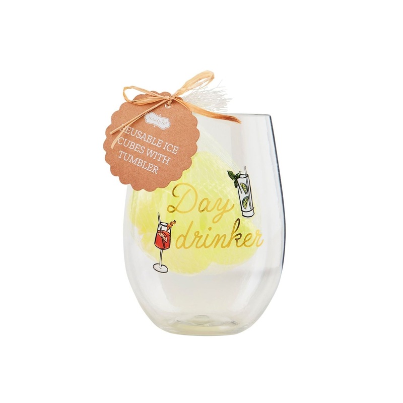 "Day Drinker" Party Glass & Ice Cube Set