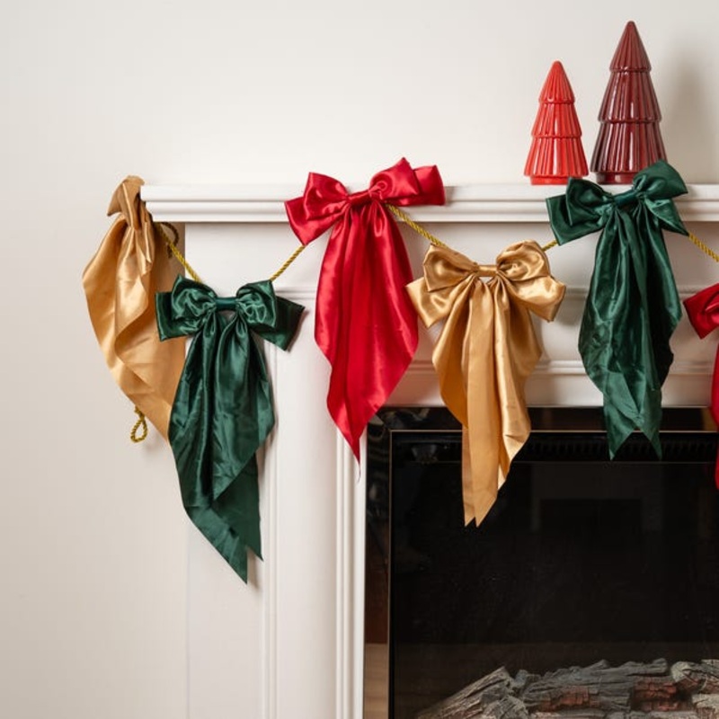 180cm Multicoloured Satin Bow Garland