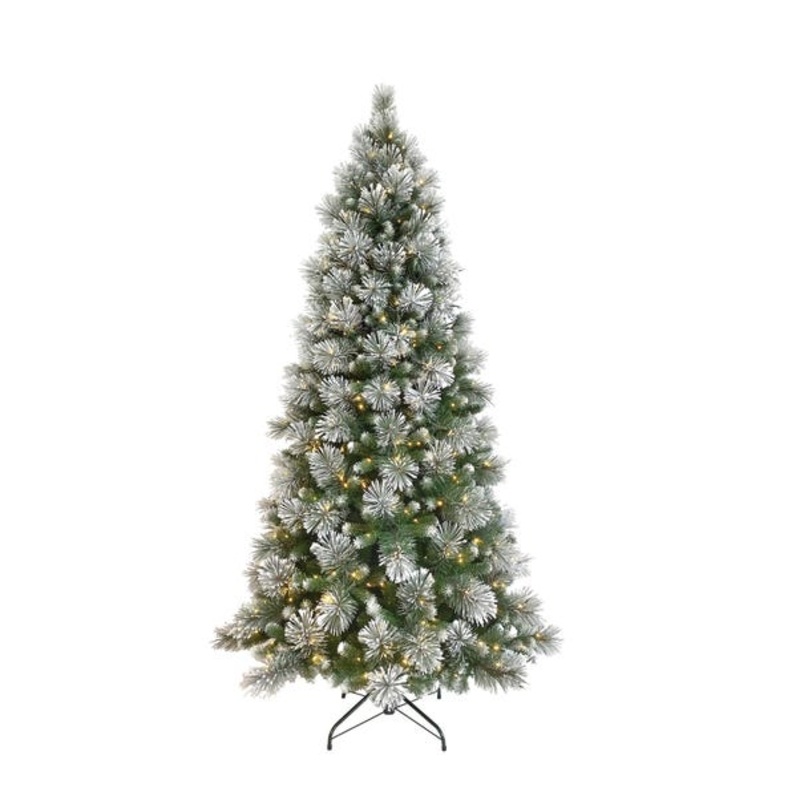 6.5ft Pre-Lit Iced Pine Christmas Tree