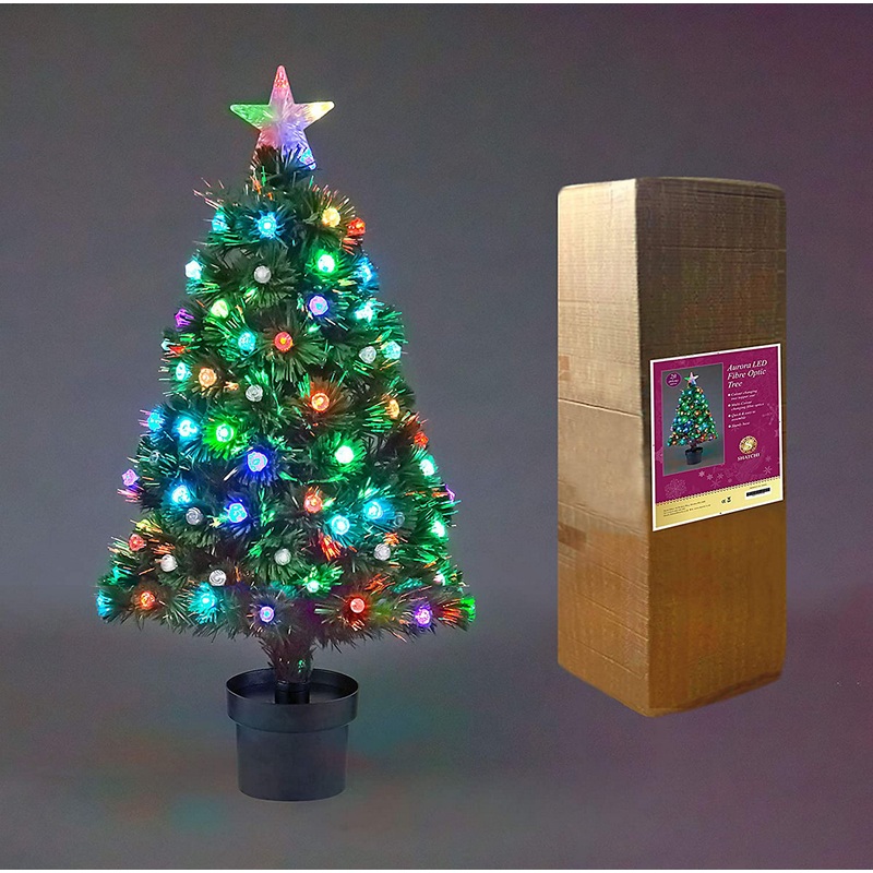 Shatchi Aurora 2ft Fibre Optic Christmas Tree Multicolour