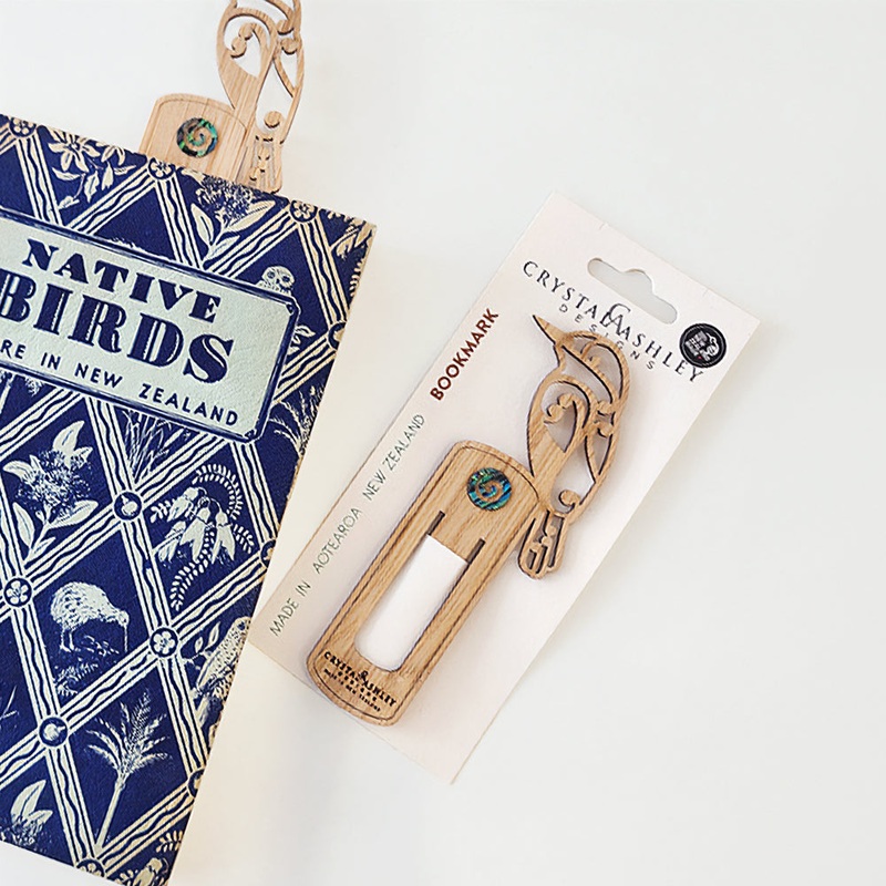 Wooden 'Koru Kingfisher' Bookmark
