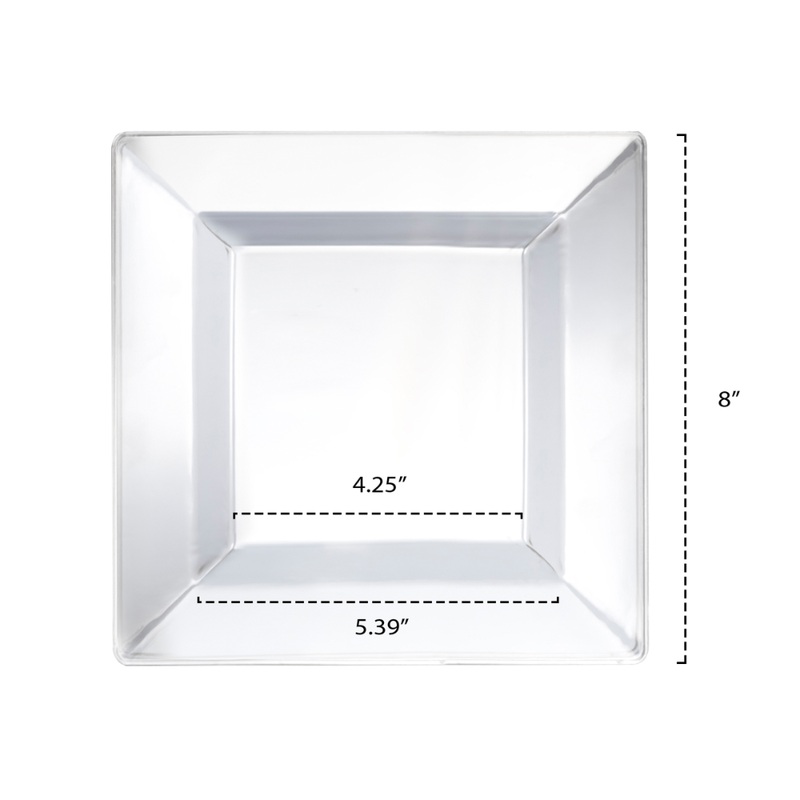 8 CLASSIC SQUARE PLATES  CLEAR 10 CT.