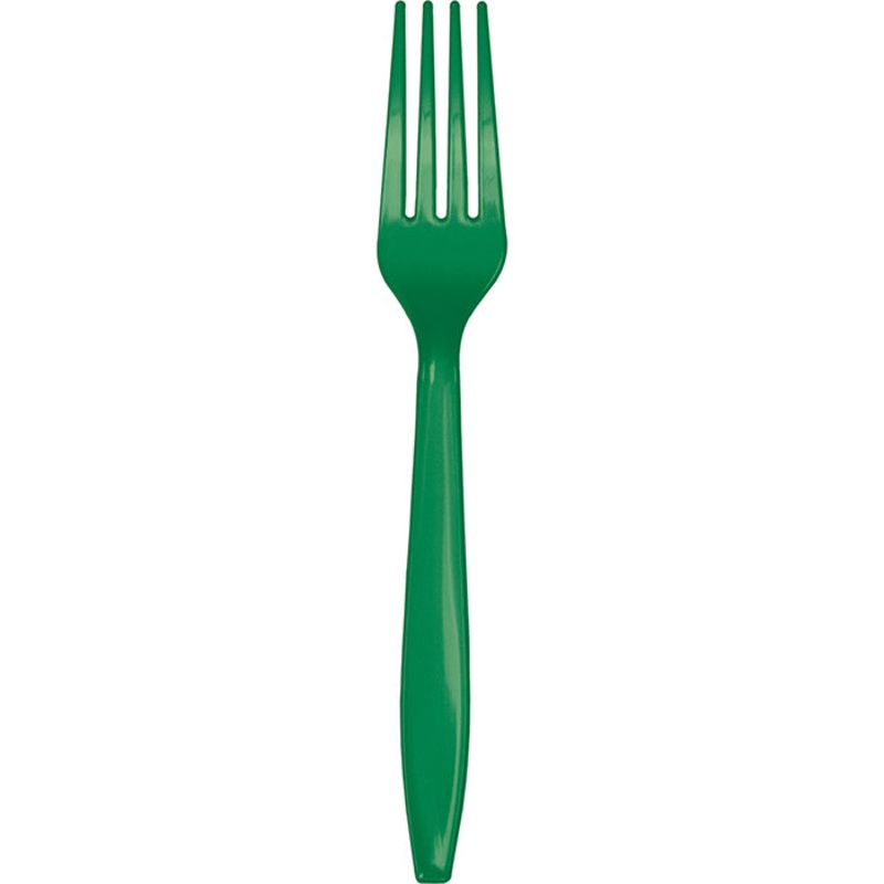 Emerald Green Plastic Forks (24/Pkg)