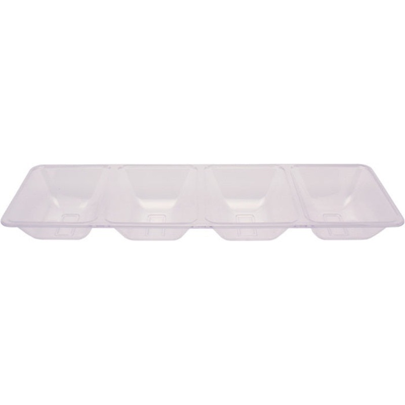 6 pc Bulk Clear Form & Function 4-Compartment Tray