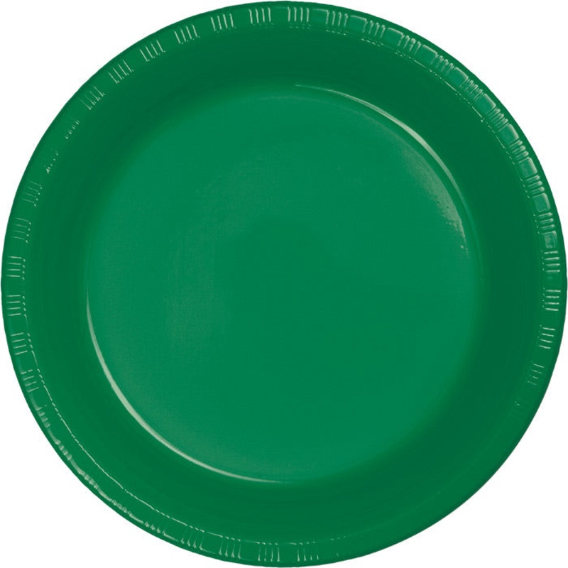 Emerald Green Plastic Banquet Plates (20/Pkg)