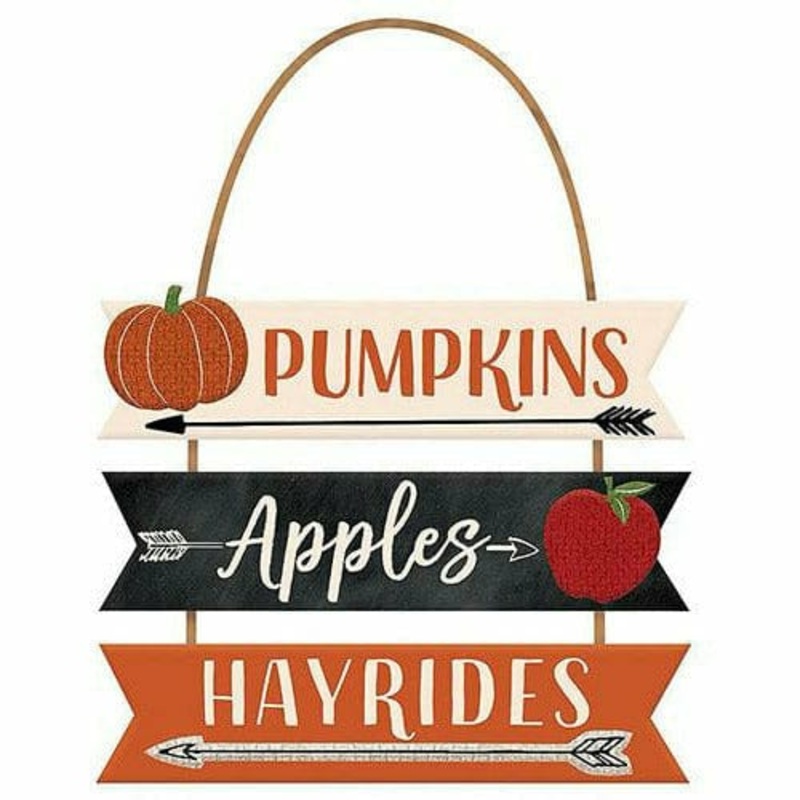 Pumpkins, Apples & Hayrides Stacked Sign
