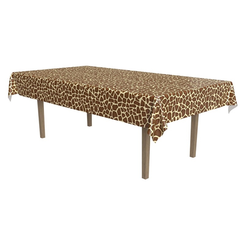 12 Pack Bulk Giraffe Print Party Tablecover