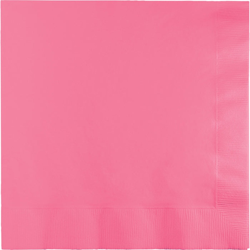 Candy Pink Dinner Napkins 3Ply 1/4Fld (25/Pkg)