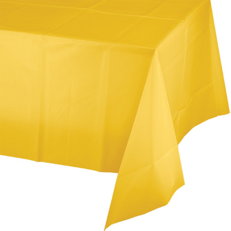 School Bus Yellow Tablecover Plastic 54" X 108"