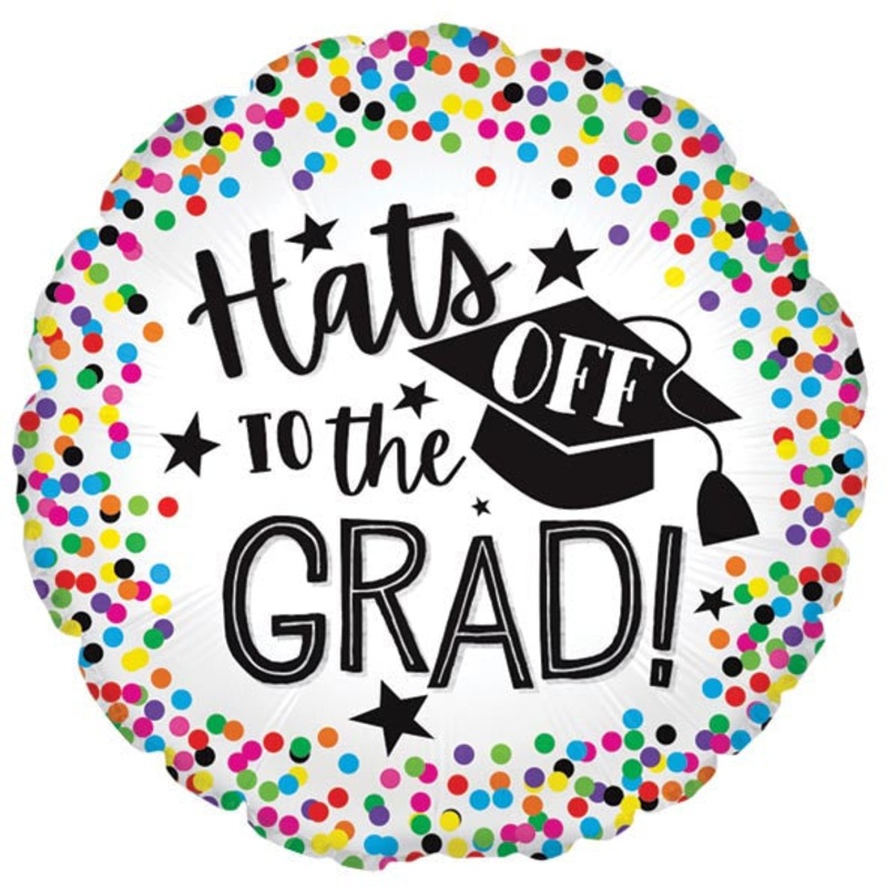 17" HATS OFF TO THE GRAD FOIL BALLOON