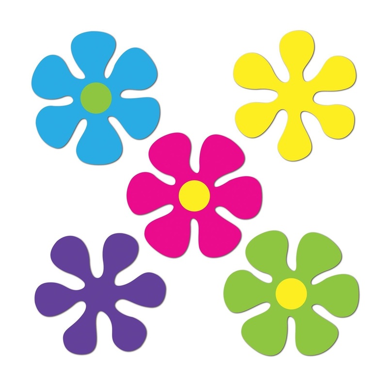 240 Pack Bulk Mini Retro Flower Party Cutouts