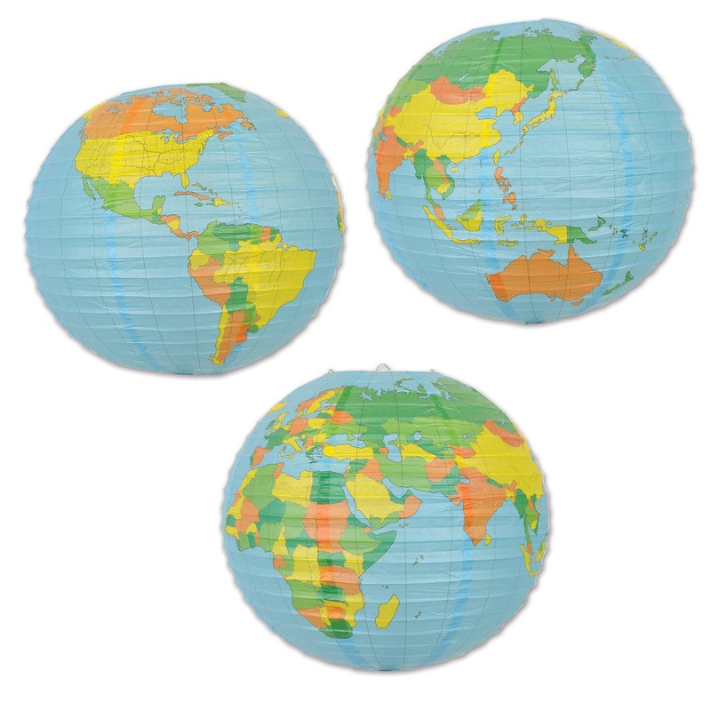 12 Pack Bulk Globe Party Paper Lantern
