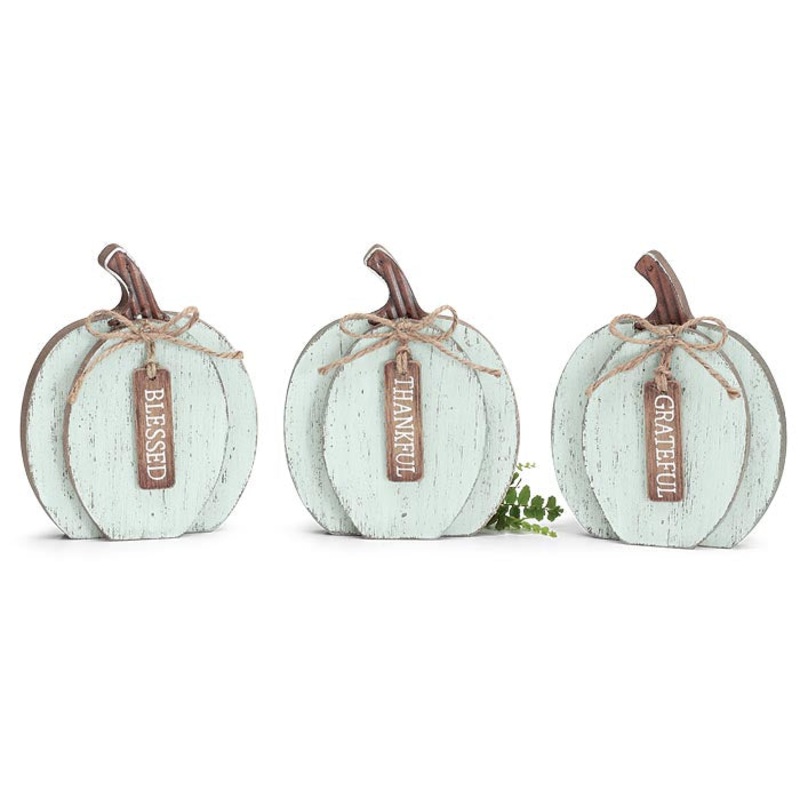 WHITE PUMPKIN SHELF SITTER