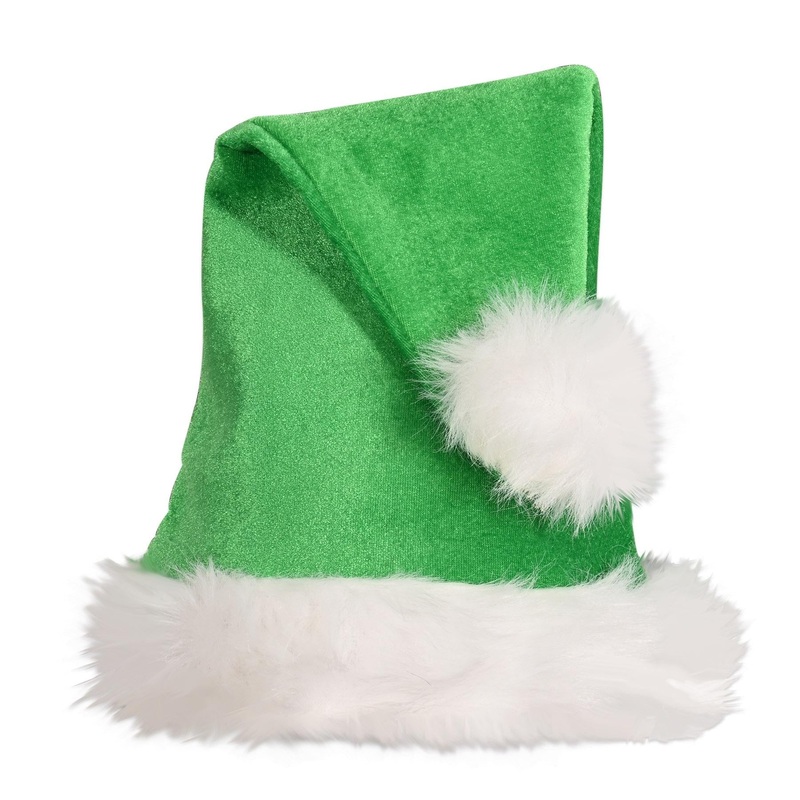 12 Pack Bulk Christmas Santa Hat - Green