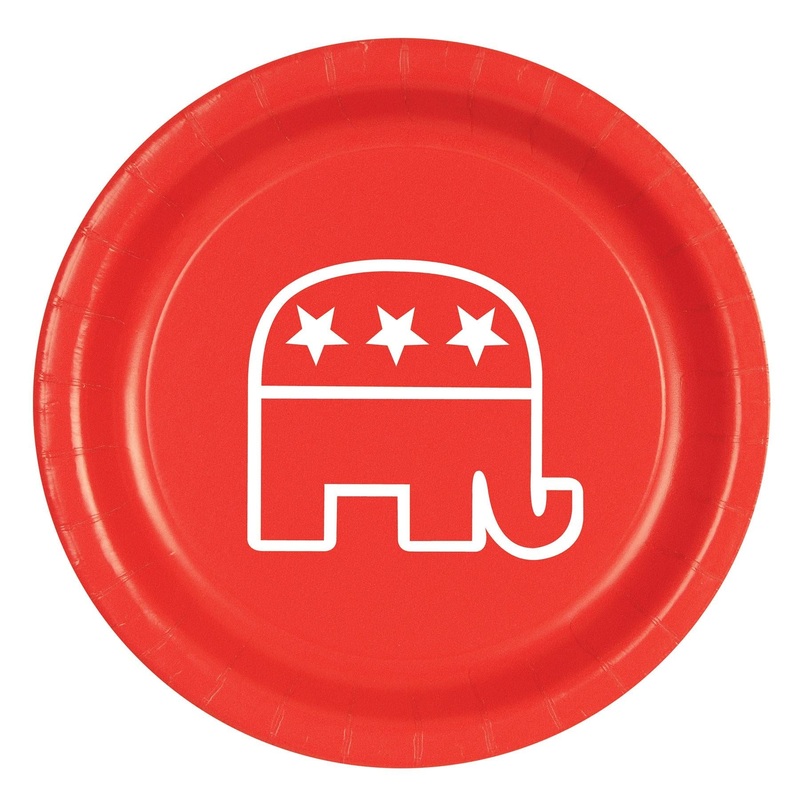 96 Pack Bulk Republican Party Red Paper Plates 9 inch