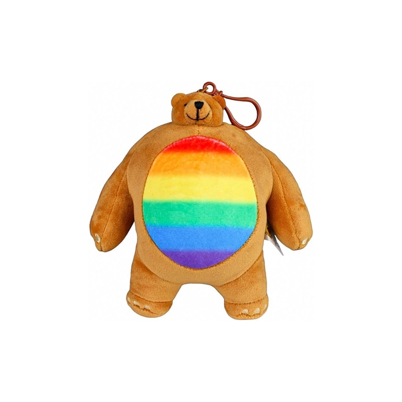Tiny Headed Rainbow Pride Pip Bear Keychain