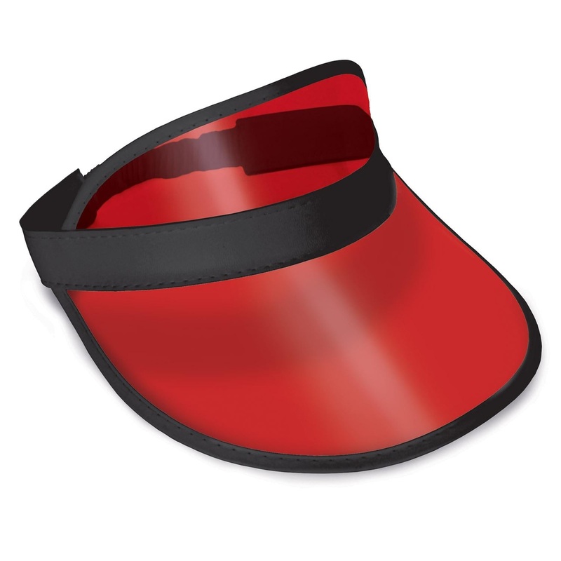 12 Pack Bulk Clear Red Plastic Dealer's Visor
