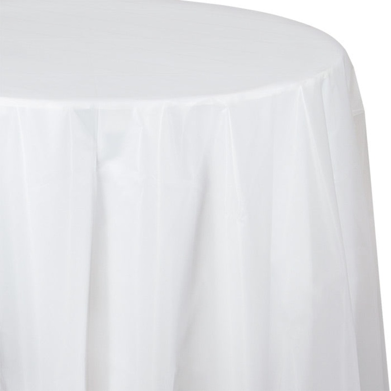 12 pc Bulk Clear Round Plastic 82 inch Table Covers