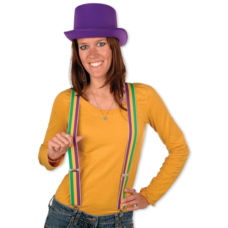 12 Pack Bulk Mardi Gras Suspenders