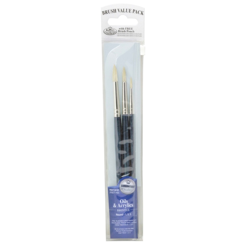 Royal RSET-9107 BRISTLE ROUND Drybrush Set (3pc)
